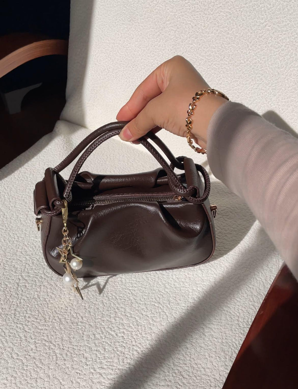 Yaz Dark Brown Bag
